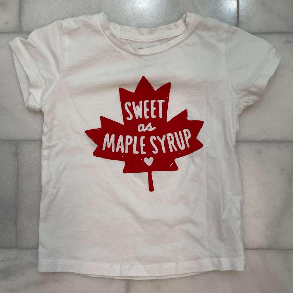Joe Fresh Sweet as Maple Syrup T-shirt. EUC. Size 4 toddler.